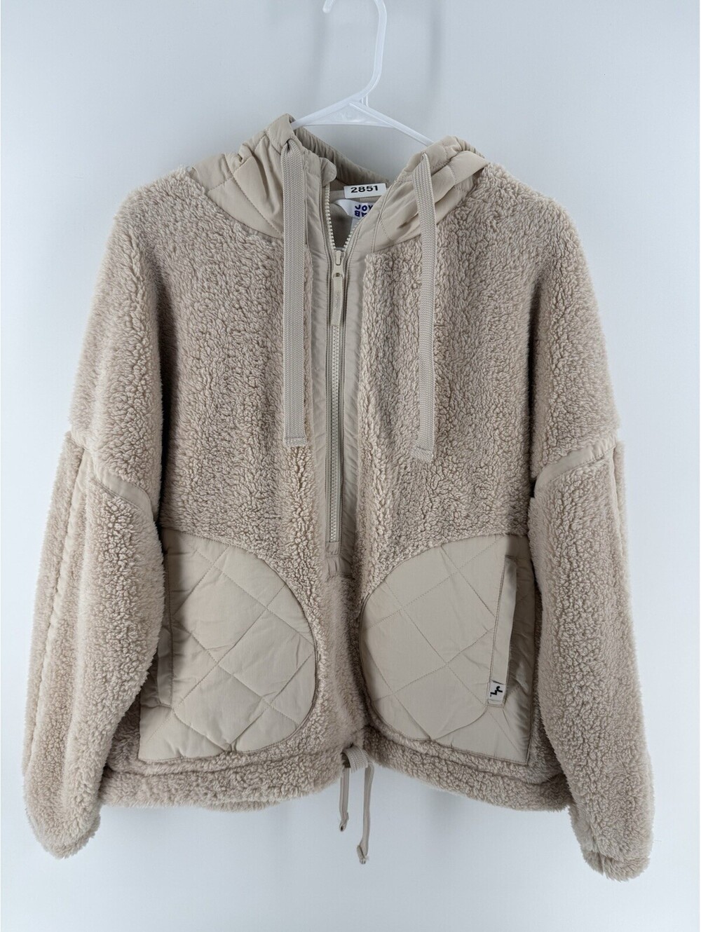 Joy Lab  woman's size L long sleeve 1/2 zip extra soft  pullover Tan NWT